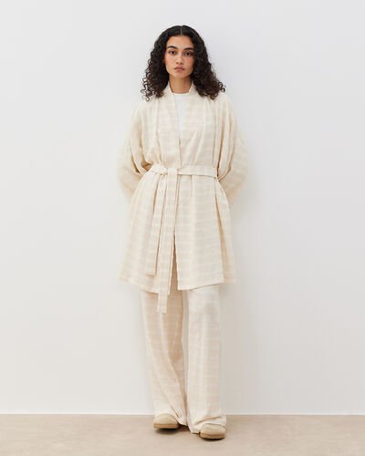 Dokulu Müslin Kimono Ceket Natural 