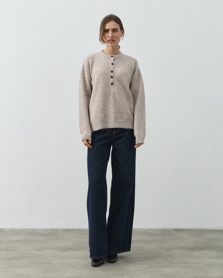 Düğmeli Yaka Kazak Vizon - Aybikestil (1)