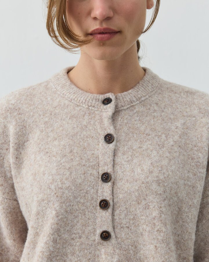 Düğmeli Yaka Kazak Vizon - Aybikestil (1)