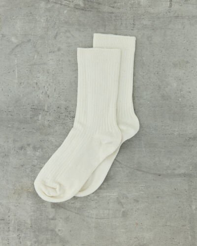 Düz Fitilli Çorap Ekru - Aybikestil