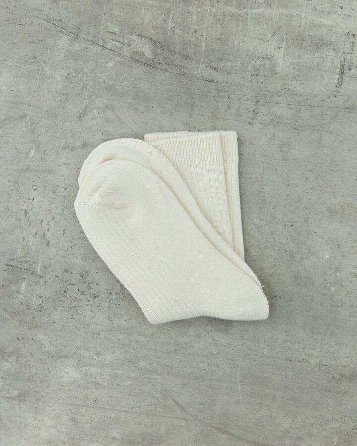Düz Fitilli Çorap Ekru - Aybikestil (1)