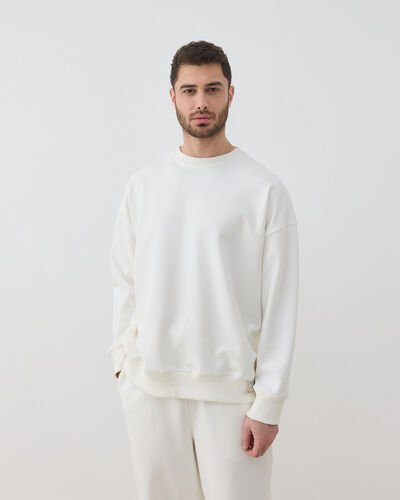 Erkek Premium Doubleface Oversize Sweat Ekru 