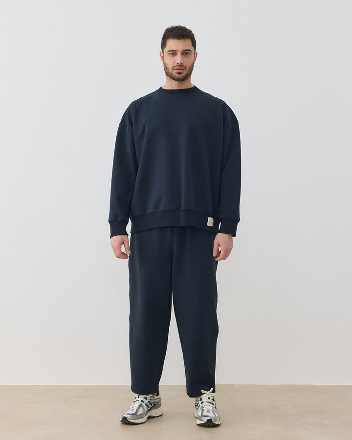 Erkek Premium Doubleface Oversize Sweat Lacivert