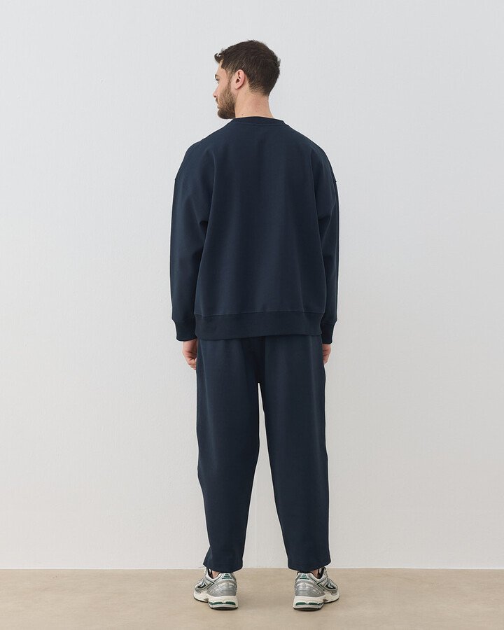 Erkek Premium Doubleface Oversize Sweat Lacivert