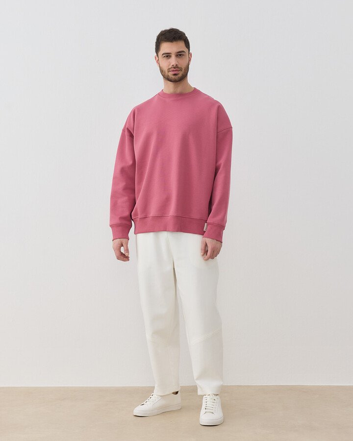 Erkek Premium Doubleface Oversize Sweat Pembe