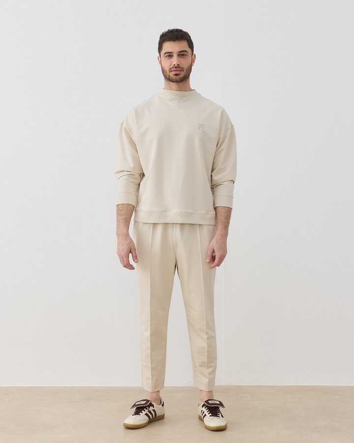 Erkek İki İplik Must Have Sweat Krem