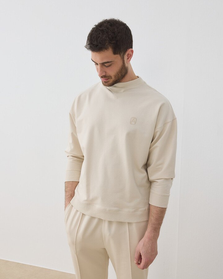 Erkek İki İplik Must Have Sweat Krem