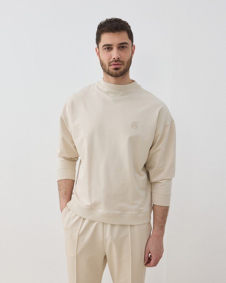 Erkek İki İplik Must Have Sweat Krem