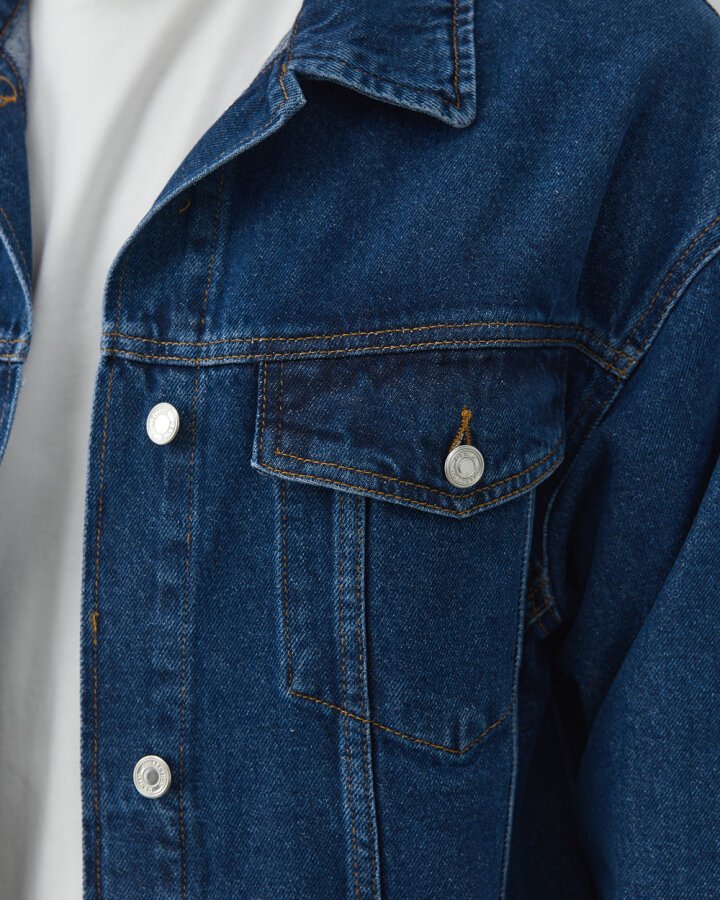 Erkek Oversize Unisex Jean Ceket Mavi - Aybikestil (1)