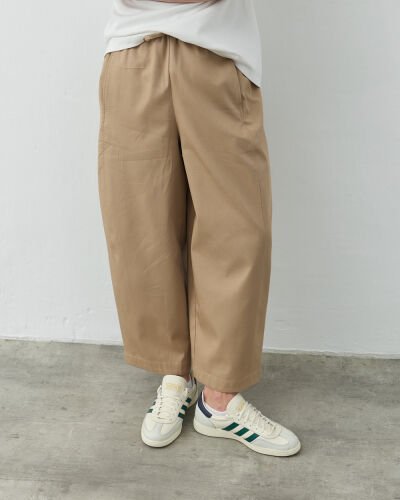 Erkek Paper Gabardin Yanı Ekli Ekstra Barrel Fit Bol Pantolon Camel 