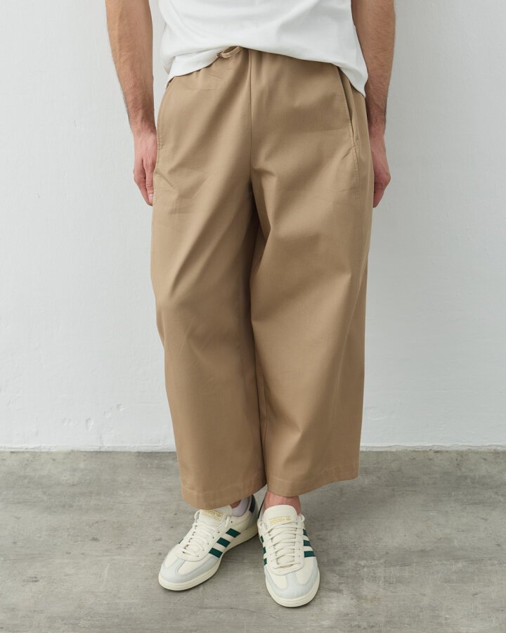 Erkek Paper Gabardin Yanı Ekli Ekstra Barrel Fit Bol Pantolon Camel - Aybikestil (1)