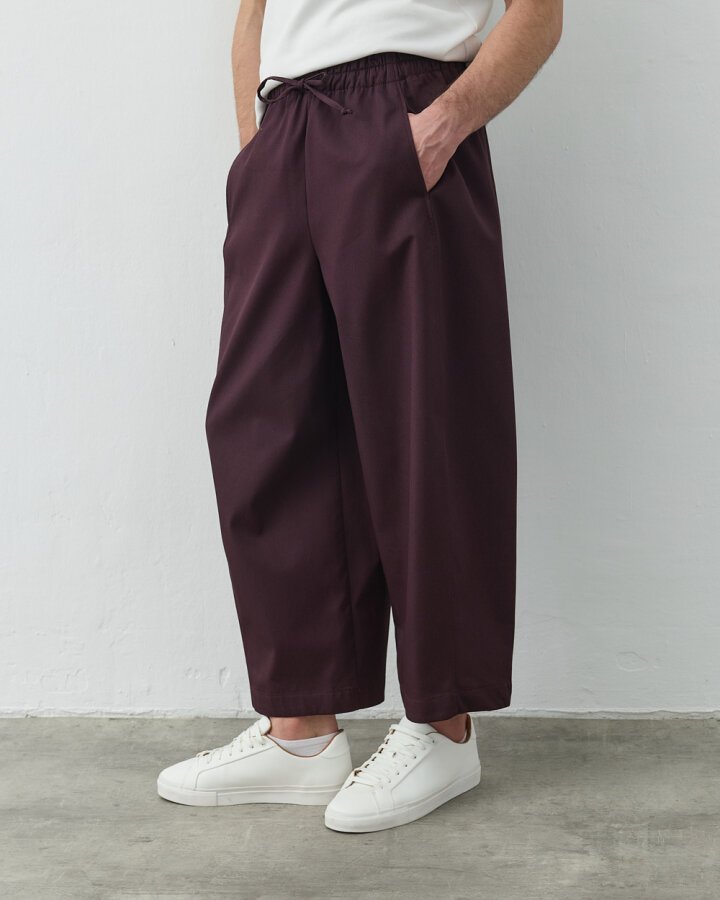 Erkek Paper Gabardin Yanı Ekli Ekstra Barrel Fit Bol Pantolon Mürdüm - Aybikestil (1)