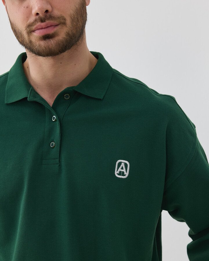 Erkek Polo Yaka Uzun Kollu Tshirt Yeşil