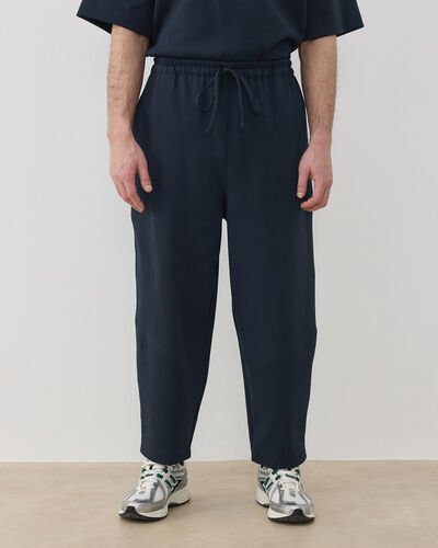 Erkek Premium Doubleface Baggy Fit Kesikli Pantolon Lacivert 