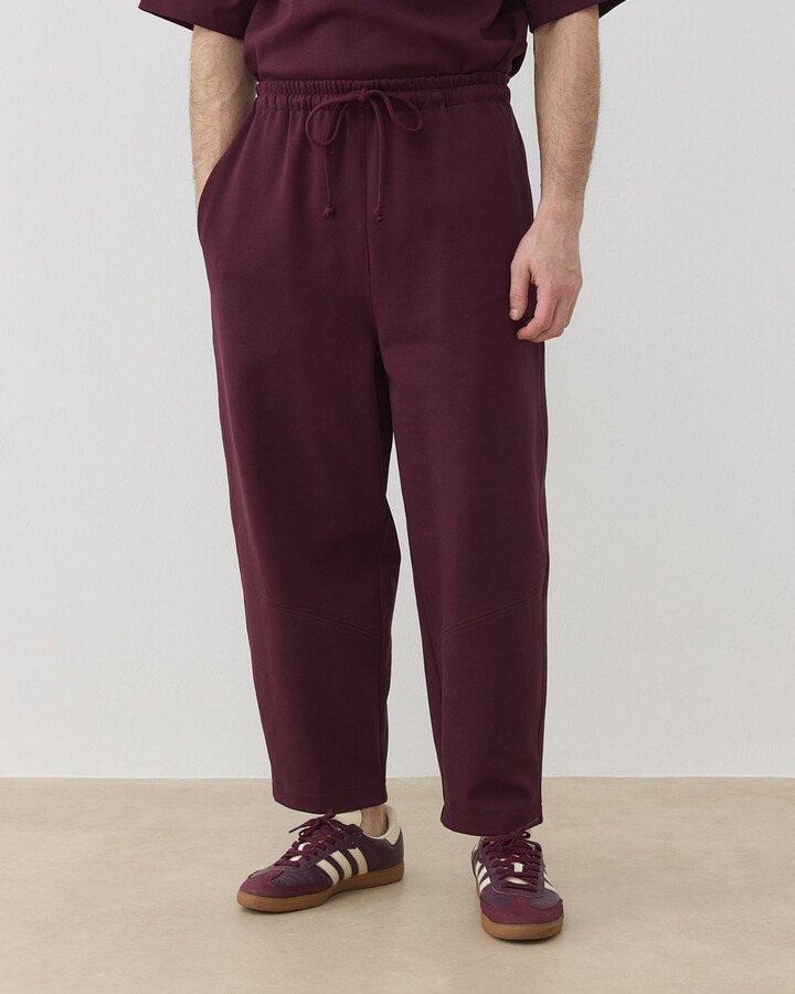 Erkek Premium Doubleface Baggy Fit Kesikli Pantolon Mürdüm