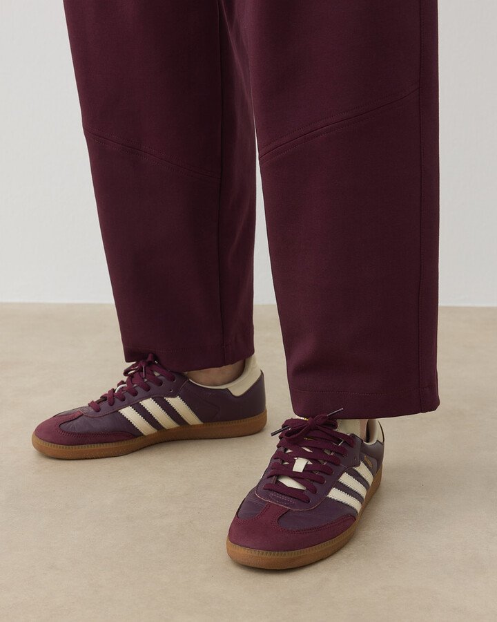 Erkek Premium Doubleface Baggy Fit Kesikli Pantolon Mürdüm