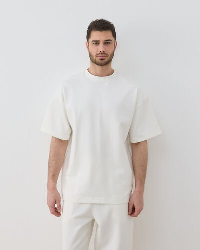 Erkek Premium Doubleface Oversize Relax Tshirt Ekru 