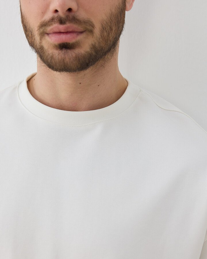 Erkek Premium Doubleface Oversize Relax Tshirt Ekru