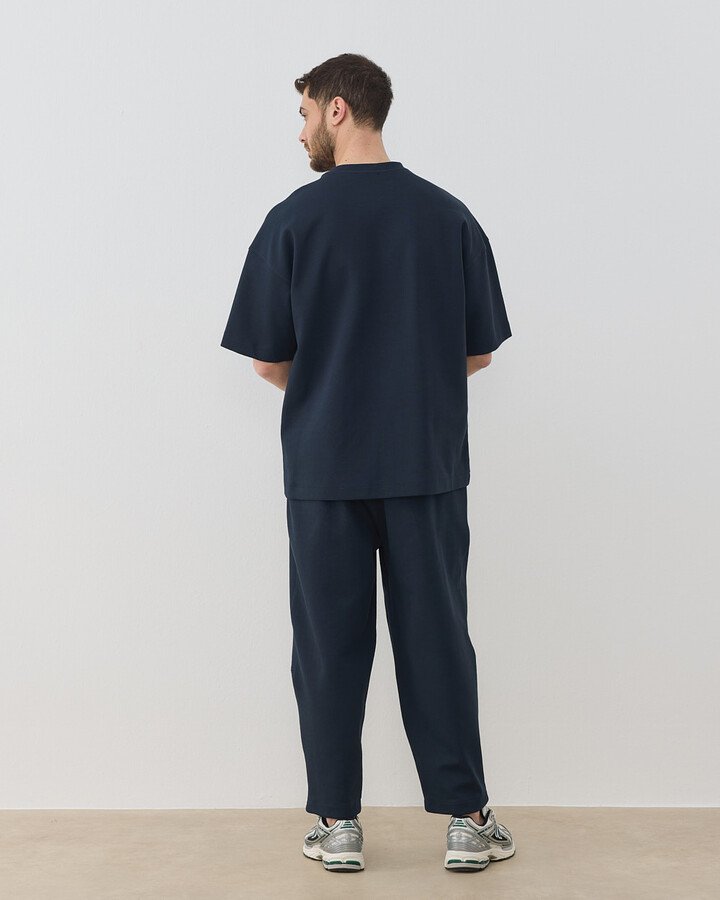 Erkek Premium Doubleface Oversize Relax Tshirt Lacivert