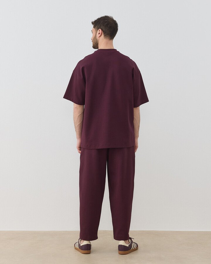 Erkek Premium Doubleface Oversize Relax Tshirt Mürdüm