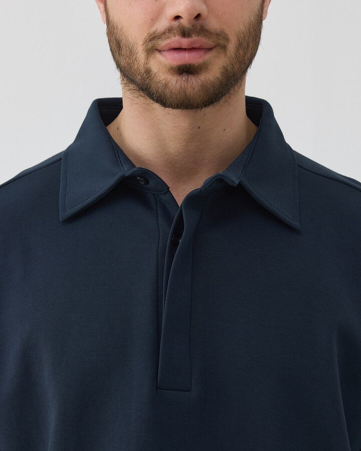 Erkek Premium Doubleface Polo Yaka Sweat Lacivert