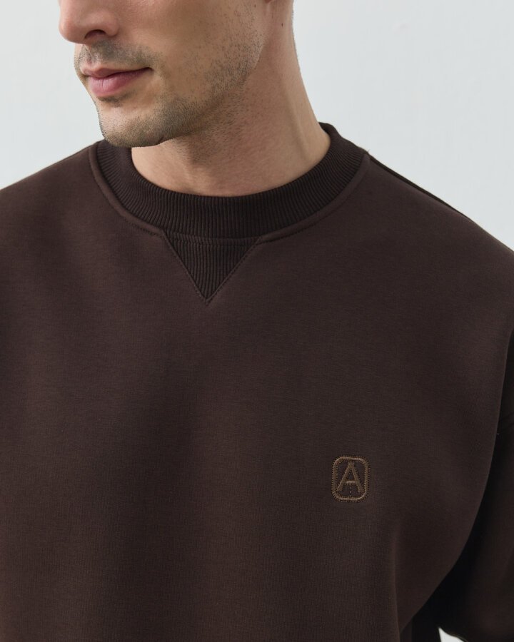 Erkek Şardonlu Üç İplik Must Have Sweat Acı Kahve - Aybikestil (1)
