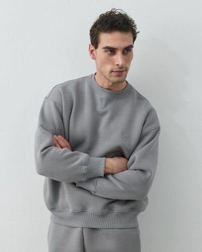 Erkek Şardonlu Üç İplik Must Have Sweat Gri 