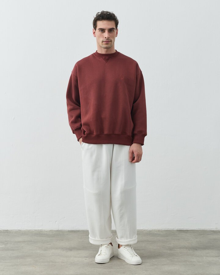 Erkek Şardonlu Üç İplik Must Have Sweat Terra Cotta - Aybikestil (1)