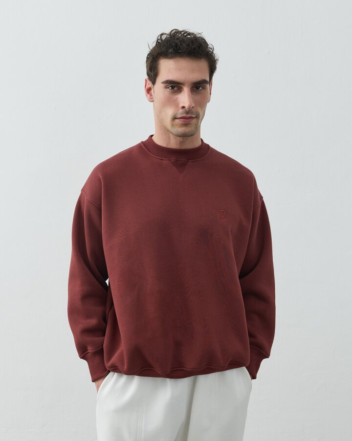 Erkek Şardonlu Üç İplik Must Have Sweat Terra Cotta - Aybikestil