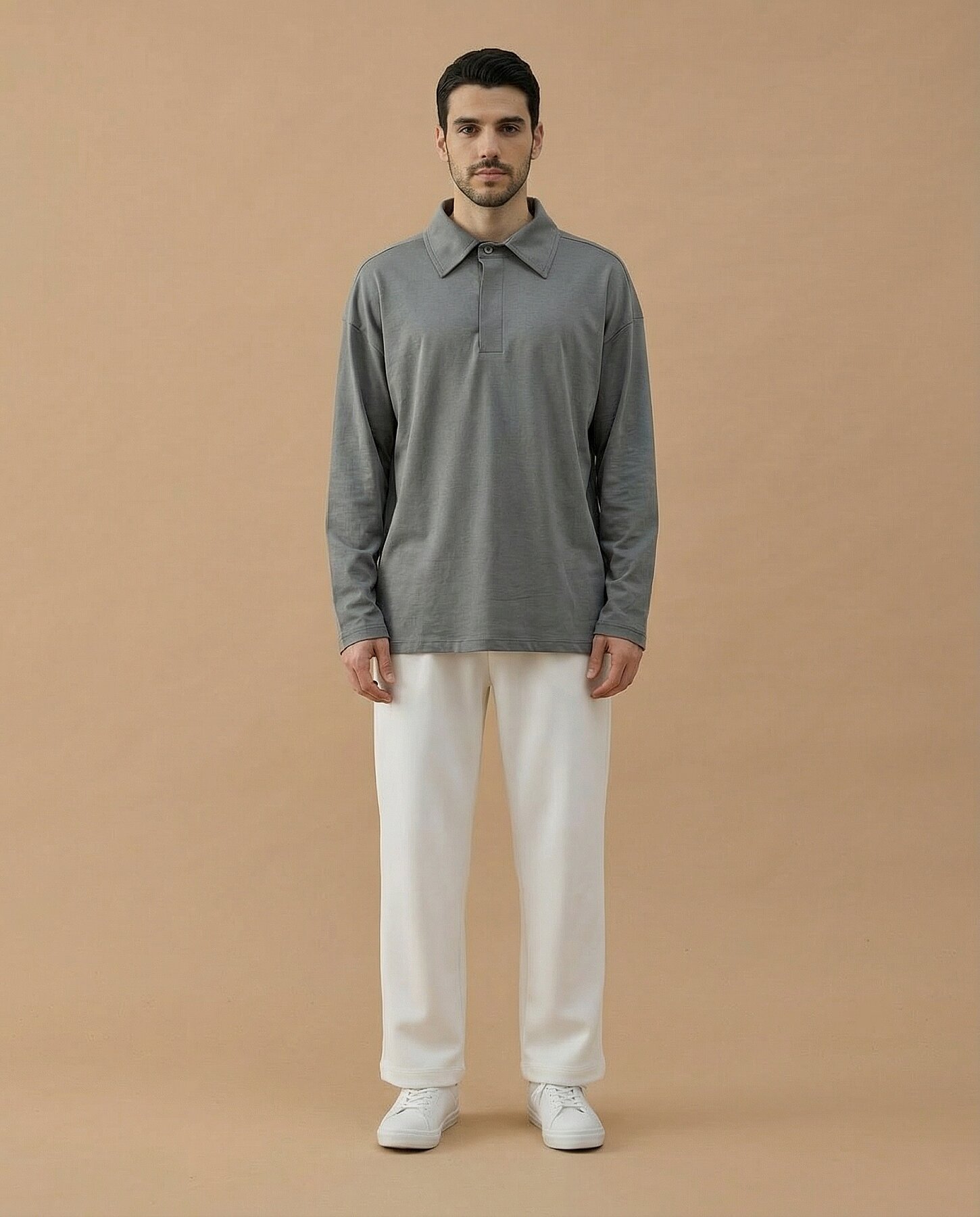 Erkek Süprem Polo Yaka Tshirt Gri - Aybikestil