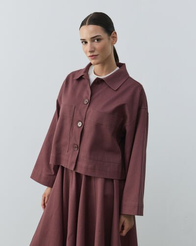 Fırsat Denim Cepli Kısa Ceket Sumak 