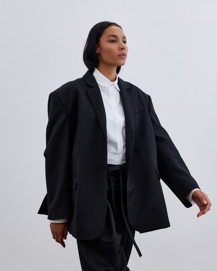 Fırsat Oversize Boyfriend Blazer Ceket Siyah