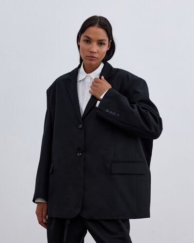 Fırsat Oversize Boyfriend Blazer Ceket Siyah 
