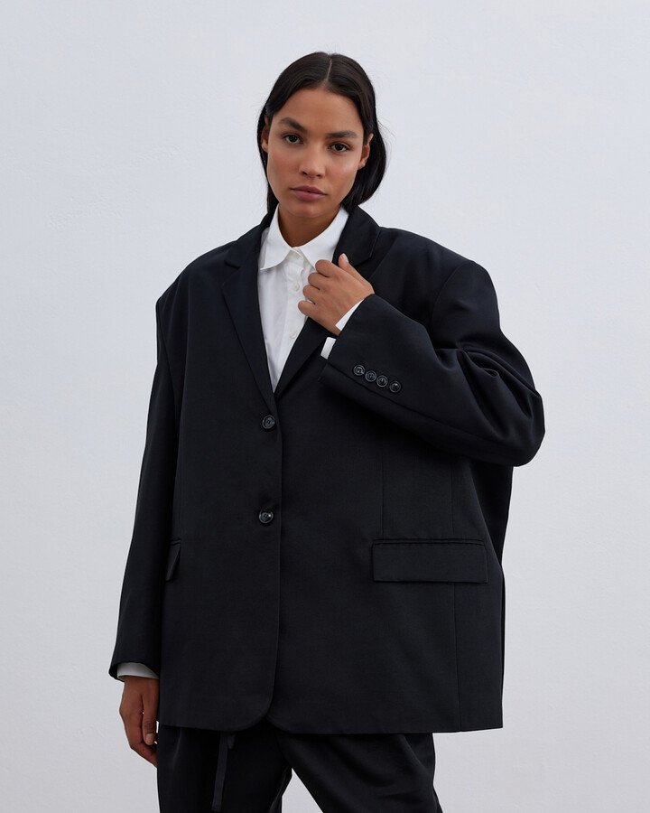 Fırsat Oversize Boyfriend Blazer Ceket Siyah