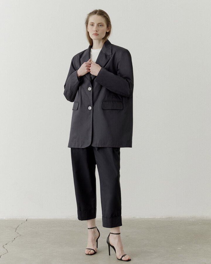 Fırsat Oversize Dad Blazer Ceket Lacivert