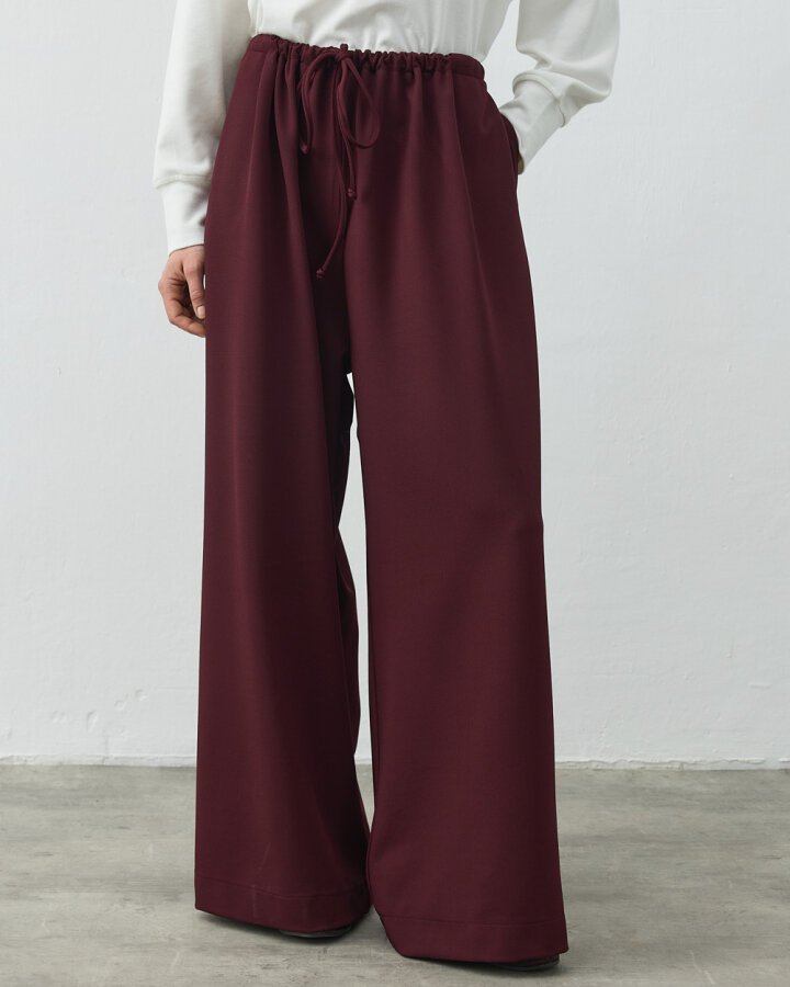 Fitilli Diagonal Wide Leg Pantolon Mürdüm