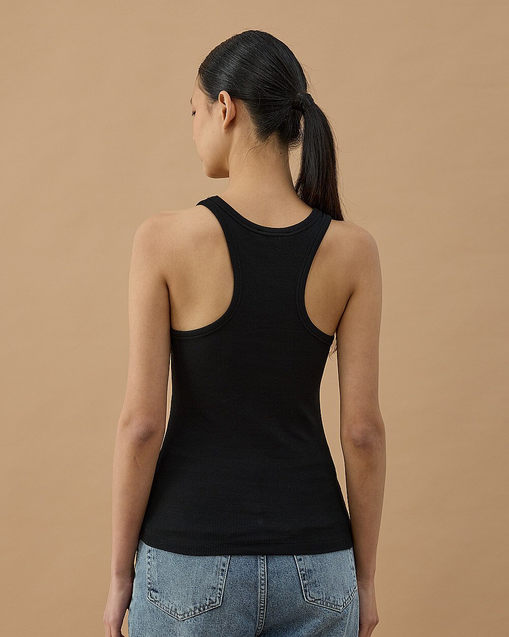 Fitilli Penye Kaşkorse Kalın Askılı Atlet Siyah - Aybikestil