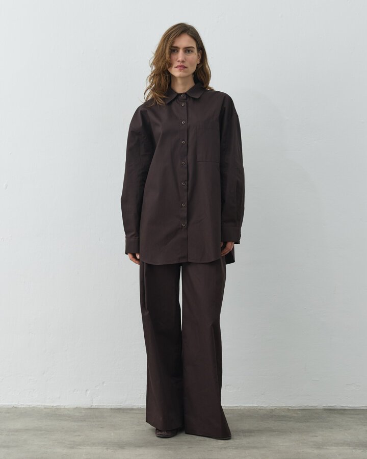 Gabardin Basic Must Gömlek Acı Kahve - Aybikestil (1)