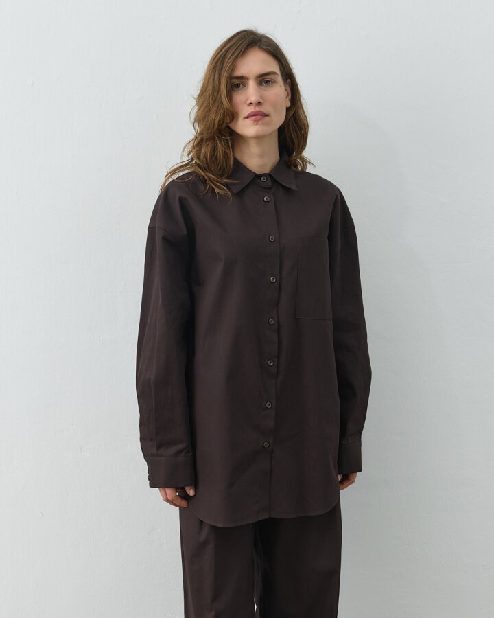 Gabardin Basic Must Gömlek Acı Kahve - Aybikestil (1)