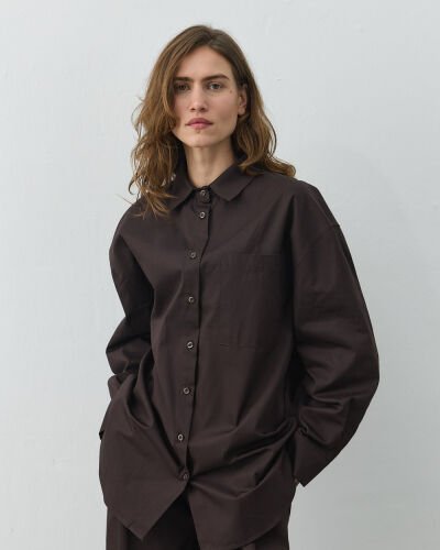 Gabardin Basic Must Gömlek Acı Kahve 