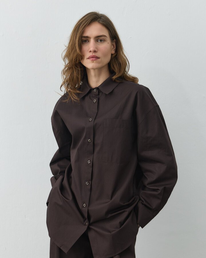 Gabardin Basic Must Gömlek Acı Kahve - Aybikestil