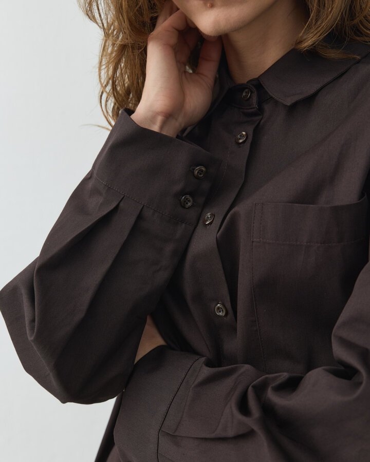 Gabardin Basic Must Gömlek Acı Kahve - Aybikestil (1)