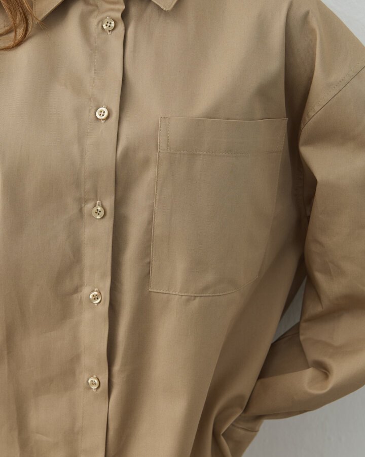 Gabardin Basic Must Gömlek Camel - Aybikestil (1)