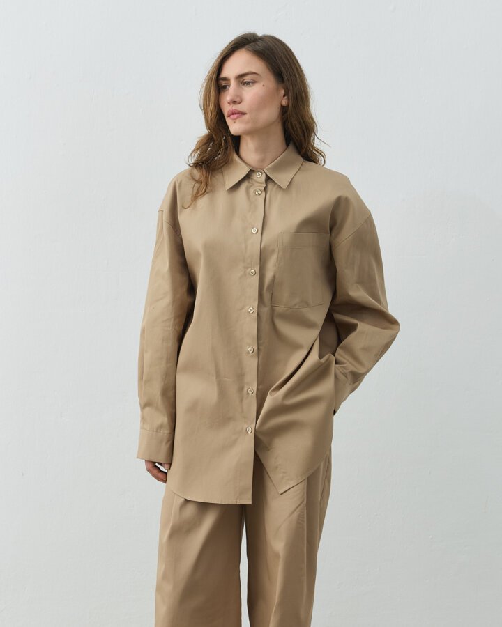 Gabardin Basic Must Gömlek Camel - Aybikestil (1)