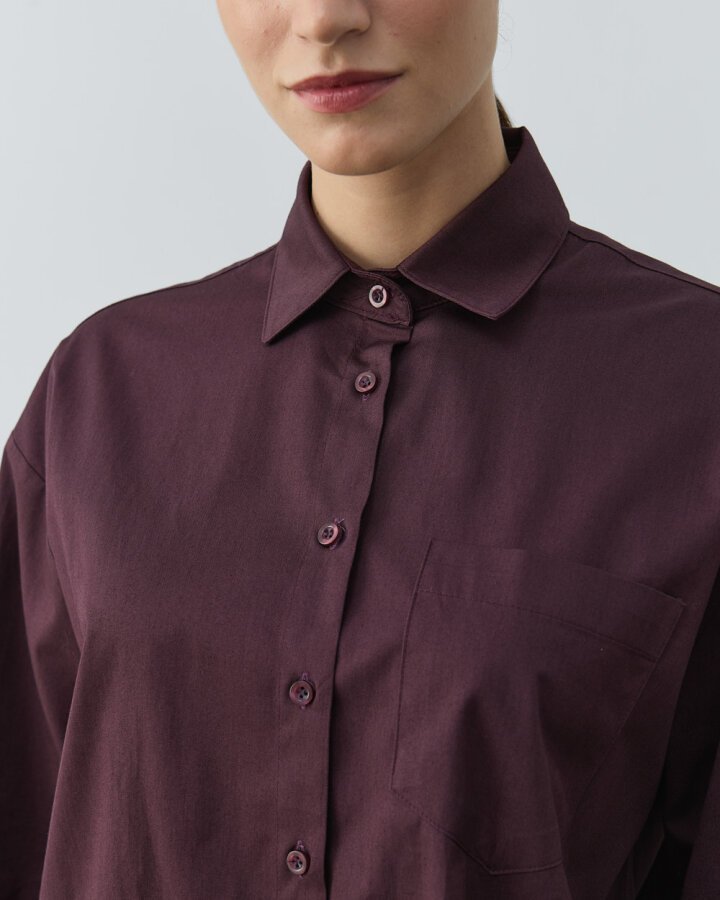 Gabardin Basic Must Gömlek Mürdüm - Aybikestil (1)