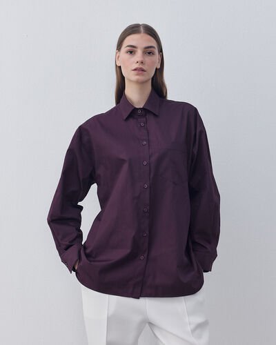 Paper Gabardin Basic Must Gömlek Bordo 