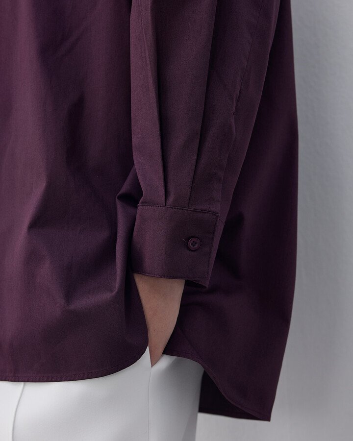 Paper Gabardin Basic Must Gömlek Bordo - Aybikestil (1)