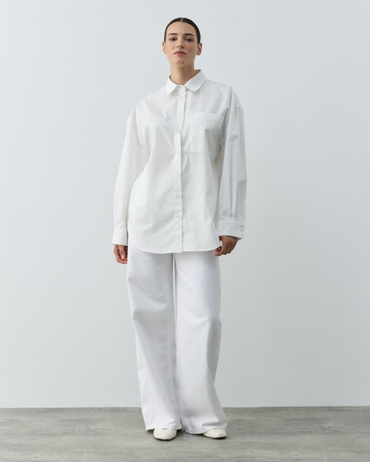 Gabardin Basic Must Gömlek Ekru - Aybikestil (1)