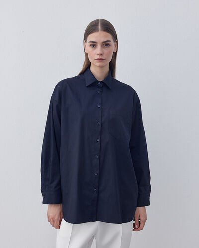 Gabardin Basic Must Gömlek Lacivert 