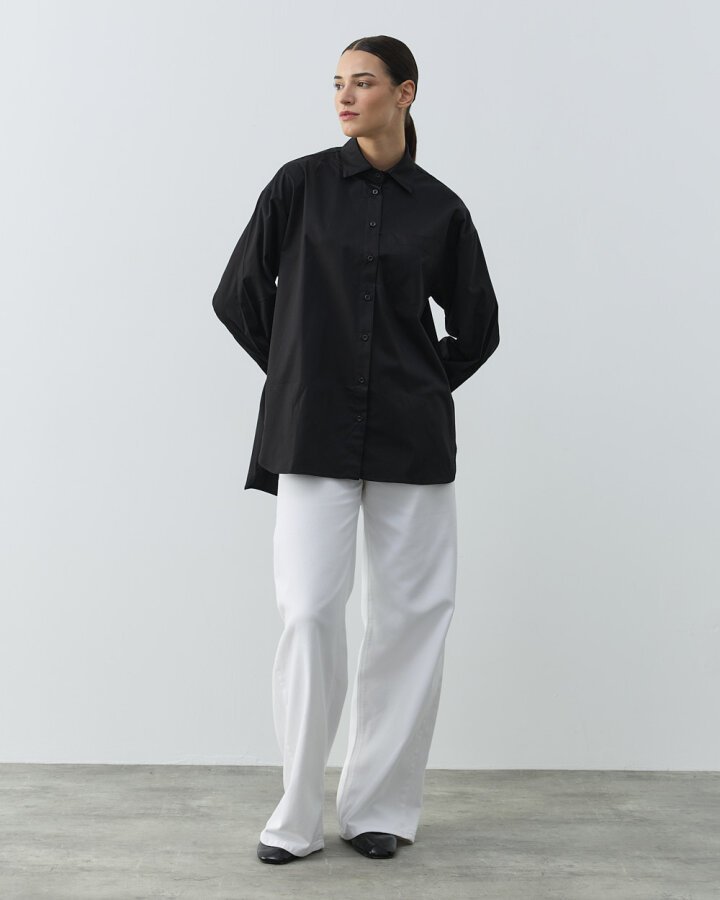 Gabardin Basic Must Gömlek Siyah - Aybikestil (1)